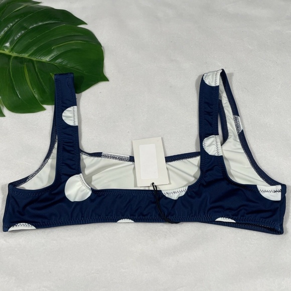 NEW SOLID‎ & STRIPED [ Large ] The Elle Polka Dot Bikini Top in Blue - Picture 8 of 12
